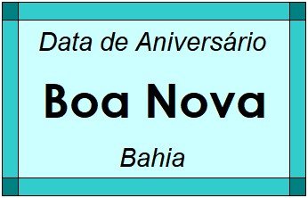 Data de Aniversário da Cidade Boa Nova