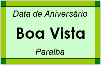 Data de Aniversário da Cidade Boa Vista