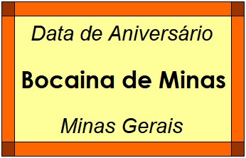 Data de Aniversário da Cidade Bocaina de Minas