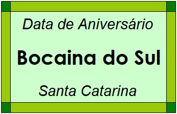 Data de Aniversário da Cidade Bocaina do Sul