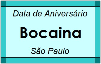 Data de Aniversário da Cidade Bocaina