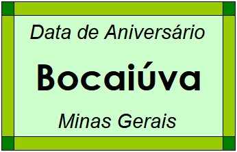 Data de Aniversário da Cidade Bocaiúva