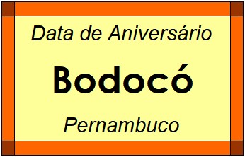 Data de Aniversário da Cidade Bodocó