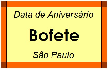 Data de Aniversário da Cidade Bofete