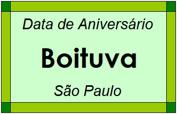 Data de Aniversário da Cidade Boituva