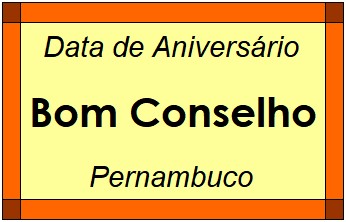 Data de Aniversário da Cidade Bom Conselho