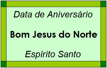 Data de Aniversário da Cidade Bom Jesus do Norte