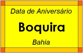 Data de Aniversário da Cidade Boquira