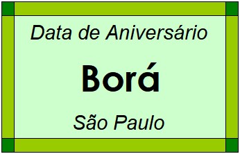 Data de Aniversário da Cidade Borá