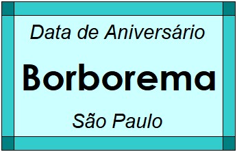 Data de Aniversário da Cidade Borborema