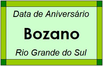 Data de Aniversário da Cidade Bozano