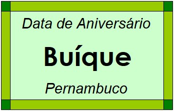 Data de Aniversário da Cidade Buíque