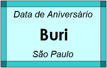 Data de Aniversário da Cidade Buri