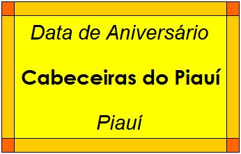 Data de Aniversário da Cidade Cabeceiras do Piauí