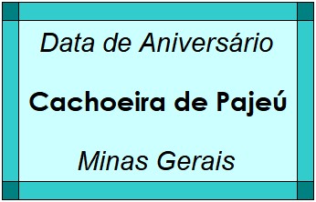 Data de Aniversário da Cidade Cachoeira de Pajeú