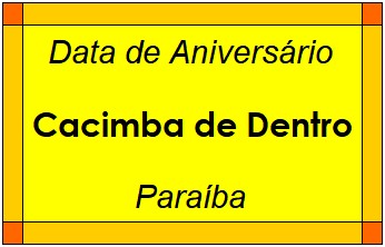 Data de Aniversário da Cidade Cacimba de Dentro