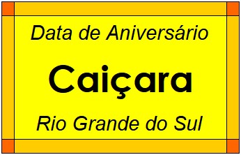 Data de Aniversário da Cidade Caiçara