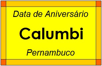 Data de Aniversário da Cidade Calumbi