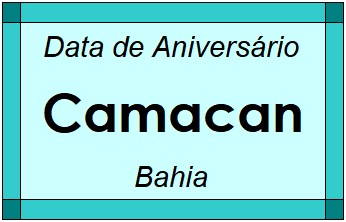 Data de Aniversário da Cidade Camacan