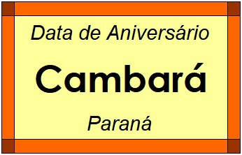 Data de Aniversário da Cidade Cambará