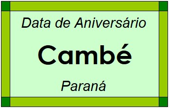 Data de Aniversário da Cidade Cambé