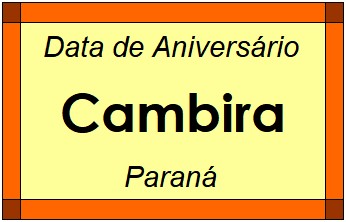 Data de Aniversário da Cidade Cambira