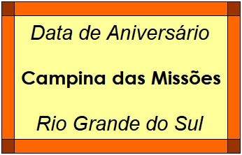 Data de Aniversário da Cidade Campina das Missões