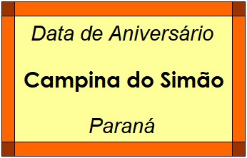 Data de Aniversário da Cidade Campina do Simão