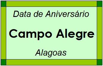 Data de Aniversário da Cidade Campo Alegre