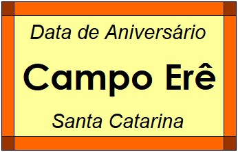 Data de Aniversário da Cidade Campo Erê