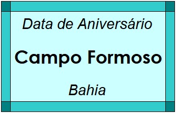 Data de Aniversário da Cidade Campo Formoso