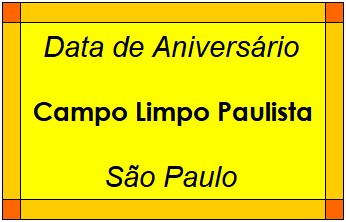 Data de Aniversário da Cidade Campo Limpo Paulista