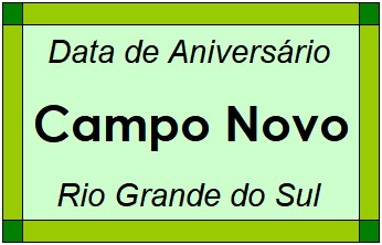 Data de Aniversário da Cidade Campo Novo