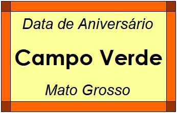 Data de Aniversário da Cidade Campo Verde