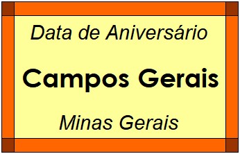 Data de Aniversário da Cidade Campos Gerais