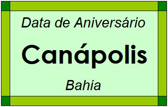 Data de Aniversário da Cidade Canápolis