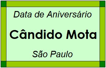 Data de Aniversário da Cidade Cândido Mota