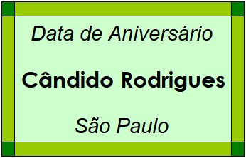 Data de Aniversário da Cidade Cândido Rodrigues