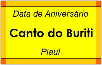 Data de Aniversário da Cidade Canto do Buriti