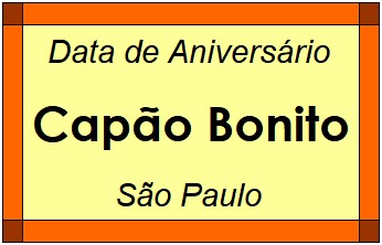 Data de Aniversário da Cidade Capão Bonito