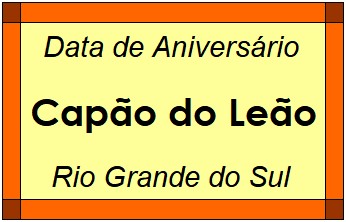 Data de Aniversário da Cidade Capão do Leão