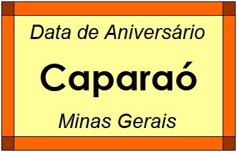 Data de Aniversário da Cidade Caparaó