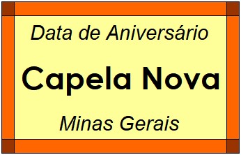 Data de Aniversário da Cidade Capela Nova