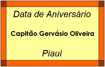 Data de Aniversário da Cidade Capitão Gervásio Oliveira