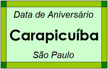 Data de Aniversário da Cidade Carapicuíba