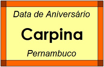 Data de Aniversário da Cidade Carpina