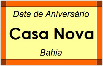 Data de Aniversário da Cidade Casa Nova