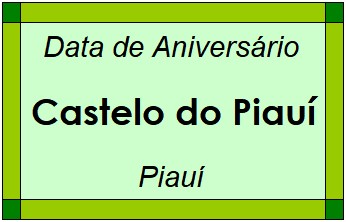 Data de Aniversário da Cidade Castelo do Piauí