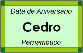 Data de Aniversário da Cidade Cedro