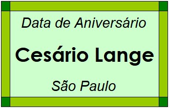 Data de Aniversário da Cidade Cesário Lange